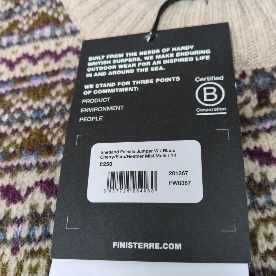 FINISTERRE SHETLAND FAIRISLE JUMPER – WOMEN'S UK 14 (MULTI)