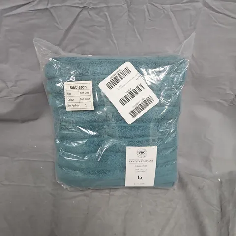 THE LYNDON COMPANY RIBBLETON BATH SHEET – DARK GREEN, 100% COTTON, ZERO TWIST