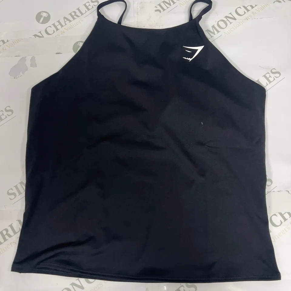 GYMSHARK STRAP TOP IN BLACK SIZE SMALL