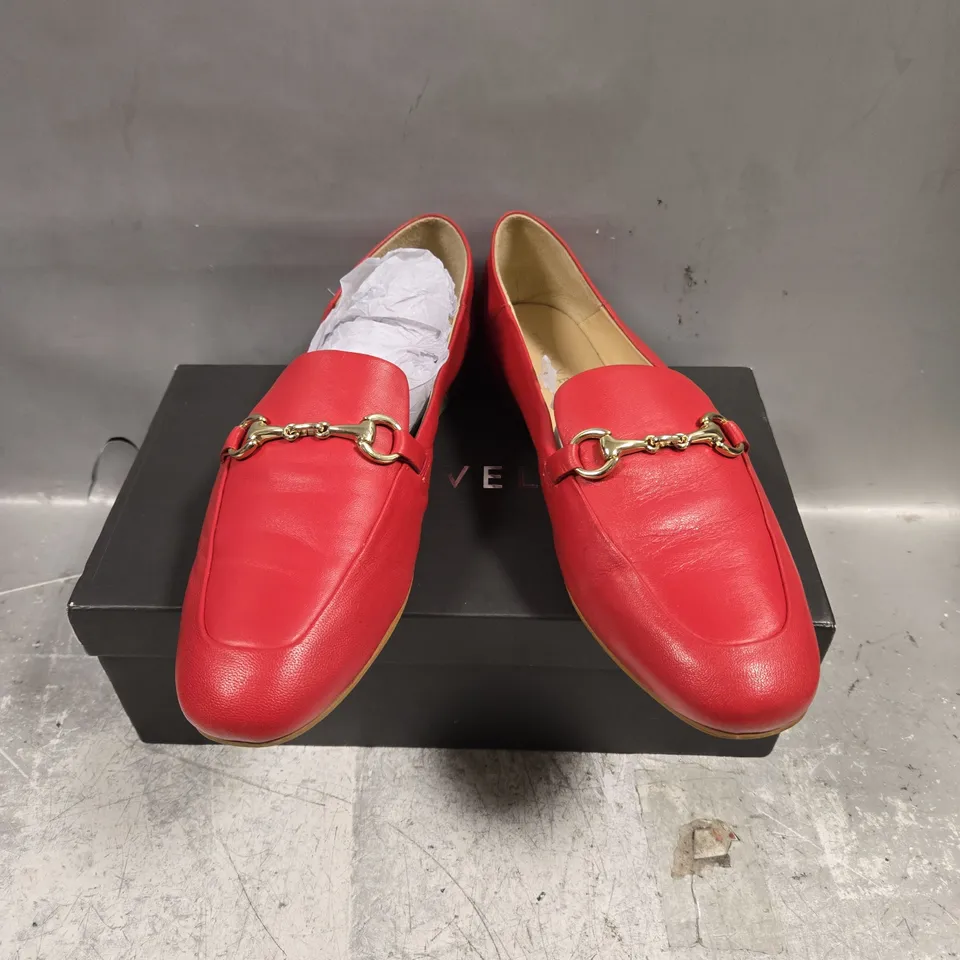 BOXED PAIR OF MINT VELVET CAMILLE LOAFERS IN RED - 8