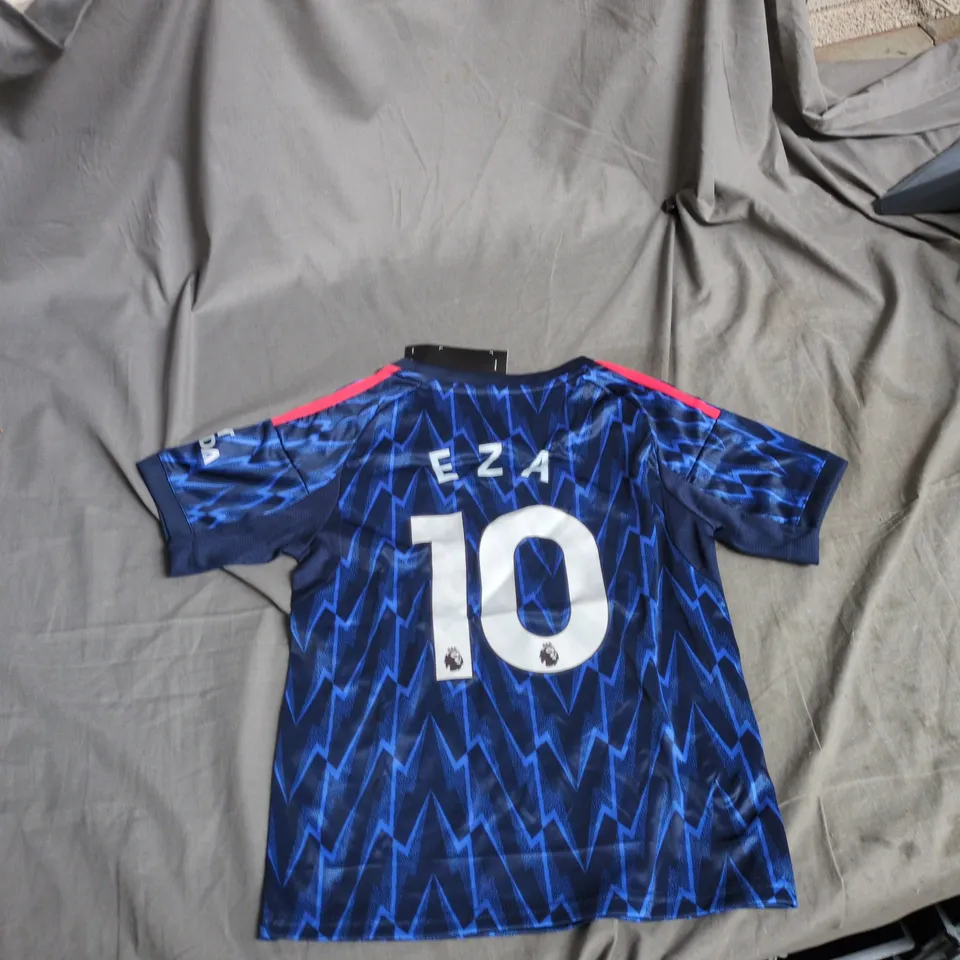 ADIDAS ARSENAL FC FOOTBALL SHIRT – BLUE ZIGZAG, EMIRATES FLY BETTER, UK 22 KIDS