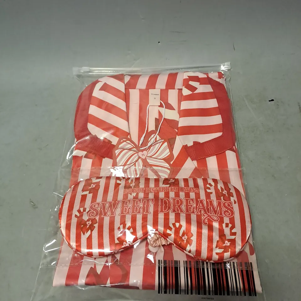 PLOUISE CANDY CANE PYJAMAS WITH SLEEP MASK SIZE S