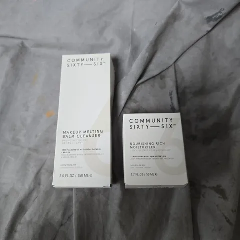 COMMUNITY SIXTY-SIX MAKEUP MELTING BALM CLEANSER 150ML + NOURISHING RICH MOISTURISER 50ML