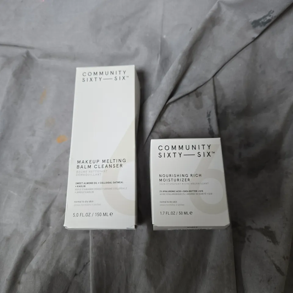 COMMUNITY SIXTY-SIX MAKEUP MELTING BALM CLEANSER 150ML + NOURISHING RICH MOISTURISER 50ML