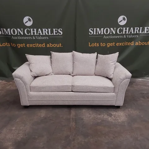 QUALITY DESIGNER DURY CHUNKY WEAVE SCATTER 3 SEATER SOFA - NATURAL 