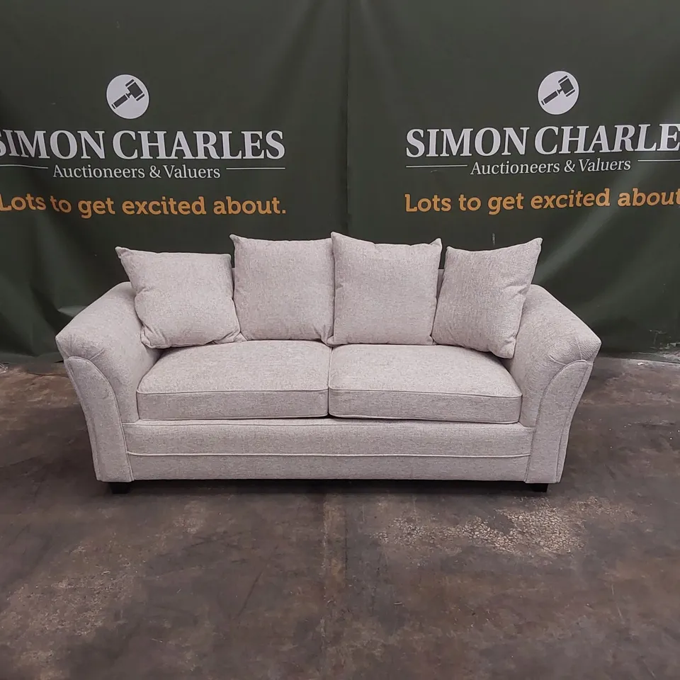 QUALITY DESIGNER DURY CHUNKY WEAVE SCATTER 3 SEATER SOFA - NATURAL 