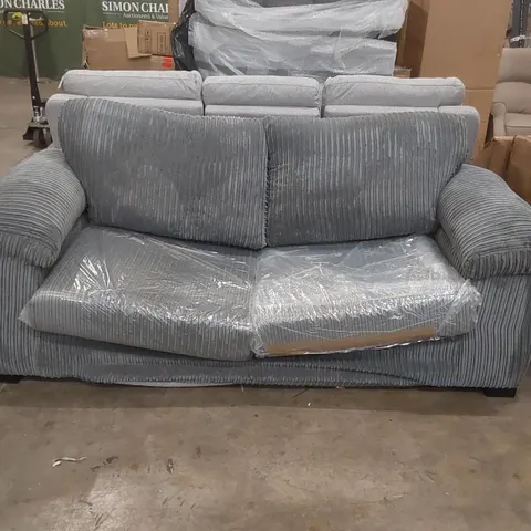 QUALITY DESIGNER 3 SEATER CORDUROY UPHOLSTERED SOFA 