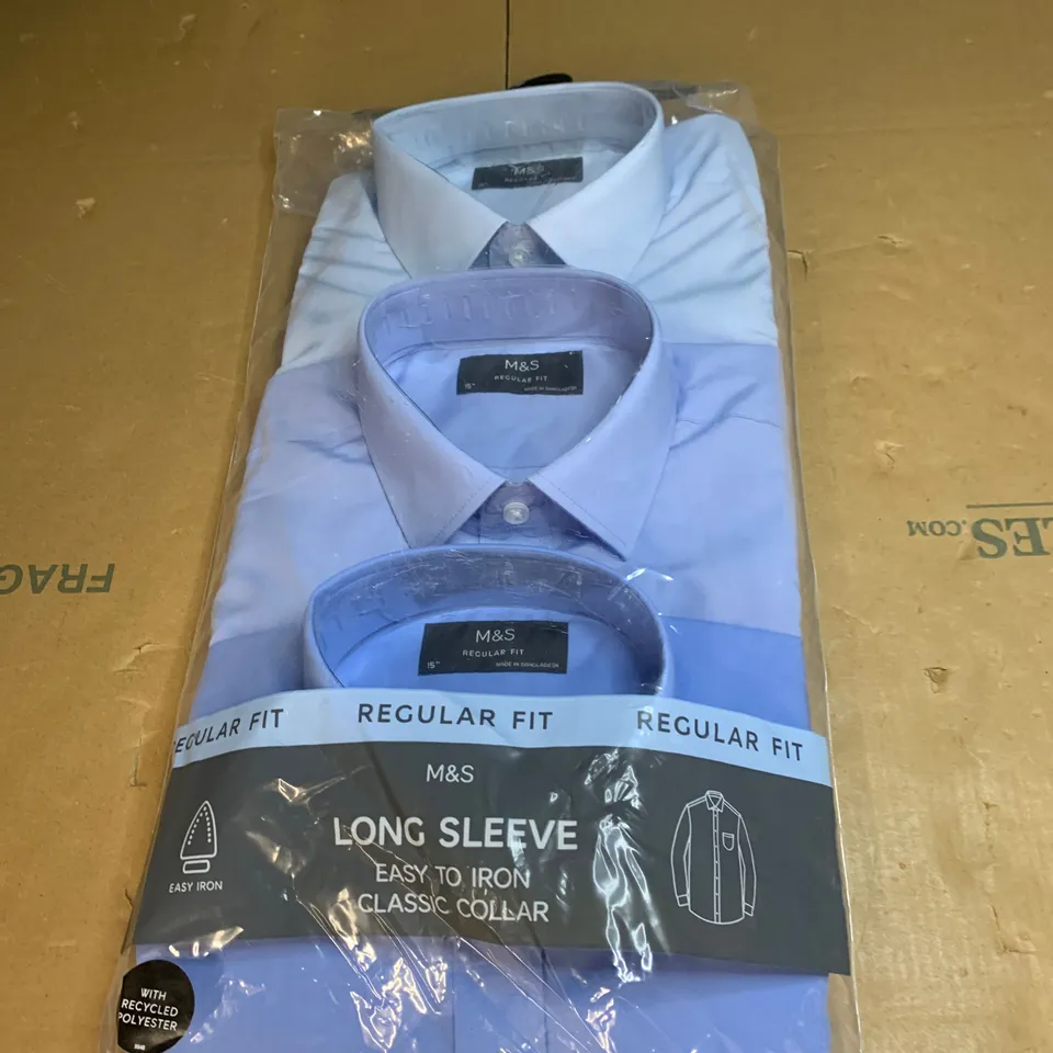 SET OF 3 LONG SLEEVE SHIRTS SIZE 15”