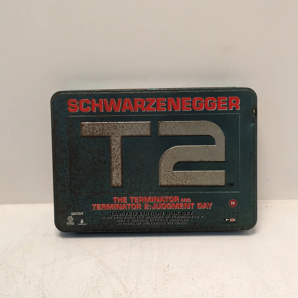 TERMINATOR 1 & 2 LIMITED EDITION BOX SET – VHS IN METAL TIN (THE TERMINATOR & JUDGMENT DAY)