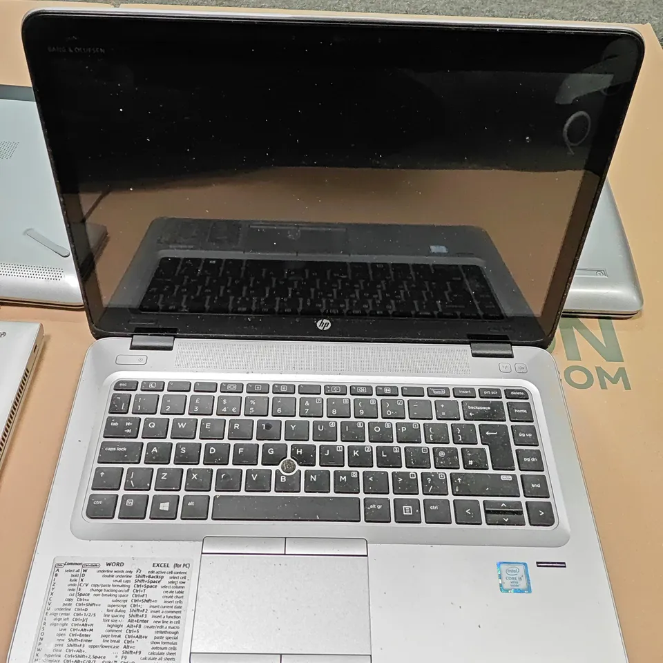 LOT OF 4 ASSORTED UNBOXED HP LAPTOPS TO INCLUDE ELITEBOOK 840 G3 AND 250 G7 INTEL I7