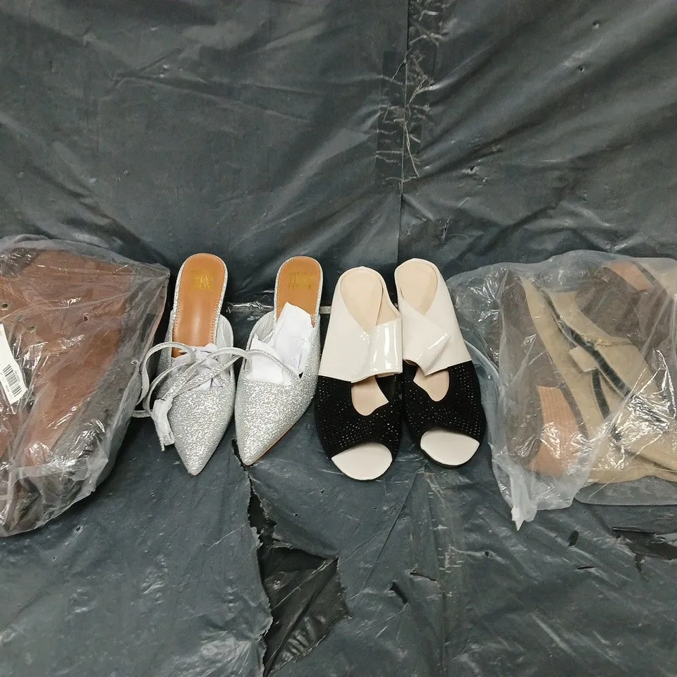BOX OF APPROXIMATELY 15 PAIRS OF UNBOXED ASSORTED SHOES IN VARIOUS COLOUR, STYLES AND SIZES
