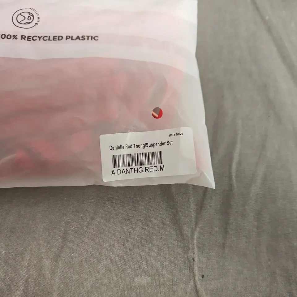 LOUNGE DANIELLE RED THONG & SUSPENDER SET – WOMEN'S LINGERIE