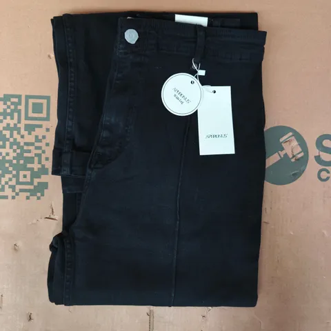 APHRONUS WIDE LEG JEANS IN BLACK SIZE UK 12