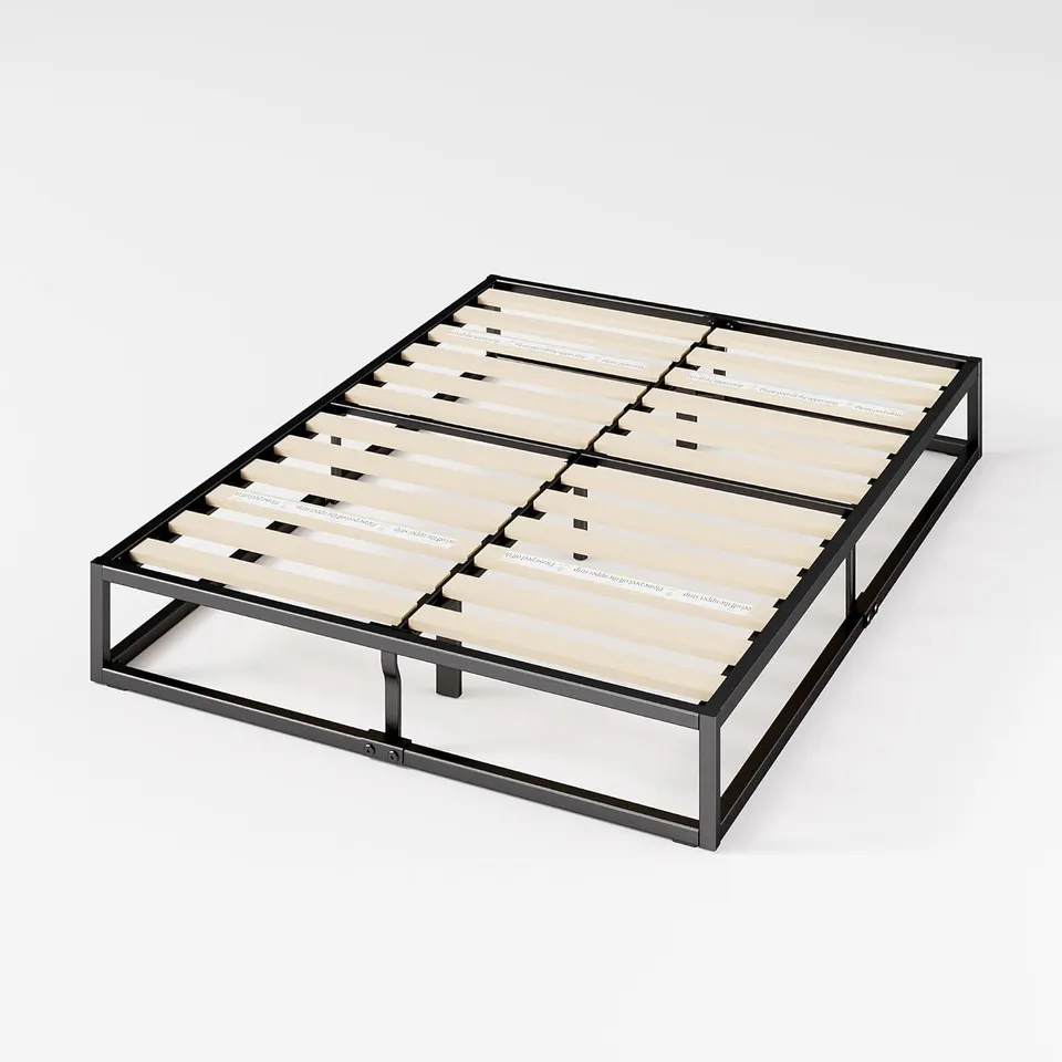 BOXED ZINUS JOSEPH METAL PLATFORMA MBBF 10-IN-1 METAL BED FRAME, DOUBLE, WOODEN SLATS, QUIET, UNDER BED STORAGE