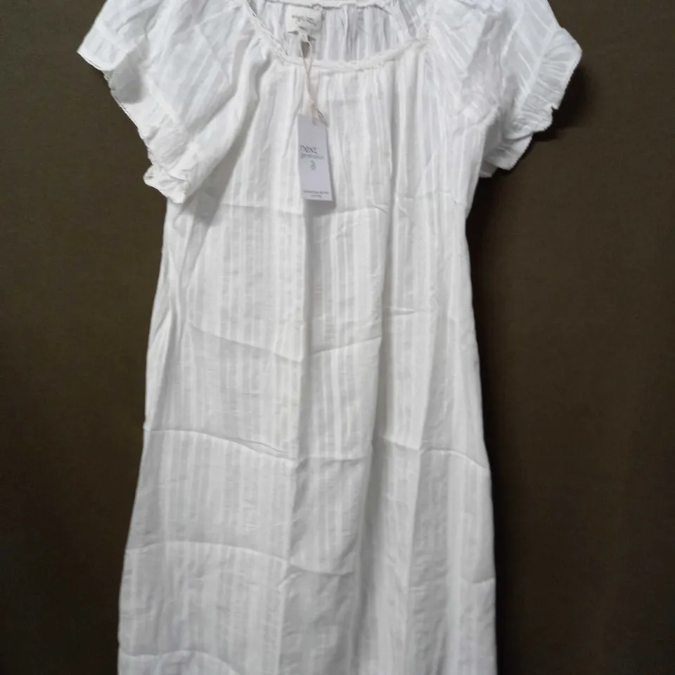 NEXT MAKE TIME PUFFY SLEEVE MIDI DRESS IN WHITE - LARGE
