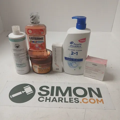 APPROXIMATELY 12 ASSORTED HEALTH & BEAUTY PRODUCTS TO INCLUDE GARNIER COCONUT HAIR FOOD, ODYLIQUE ROSEMARY SHAMPOO, JOEC PDRN COLLAGEN EYE PATCH, ETC - COLLECTION ONLY