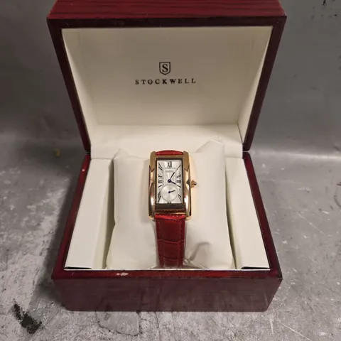 LADIES STOCKWELL WATCH – TEXTURED DIAL WITH SUB DIAL MINUTE HAND – LEATHER STRAP