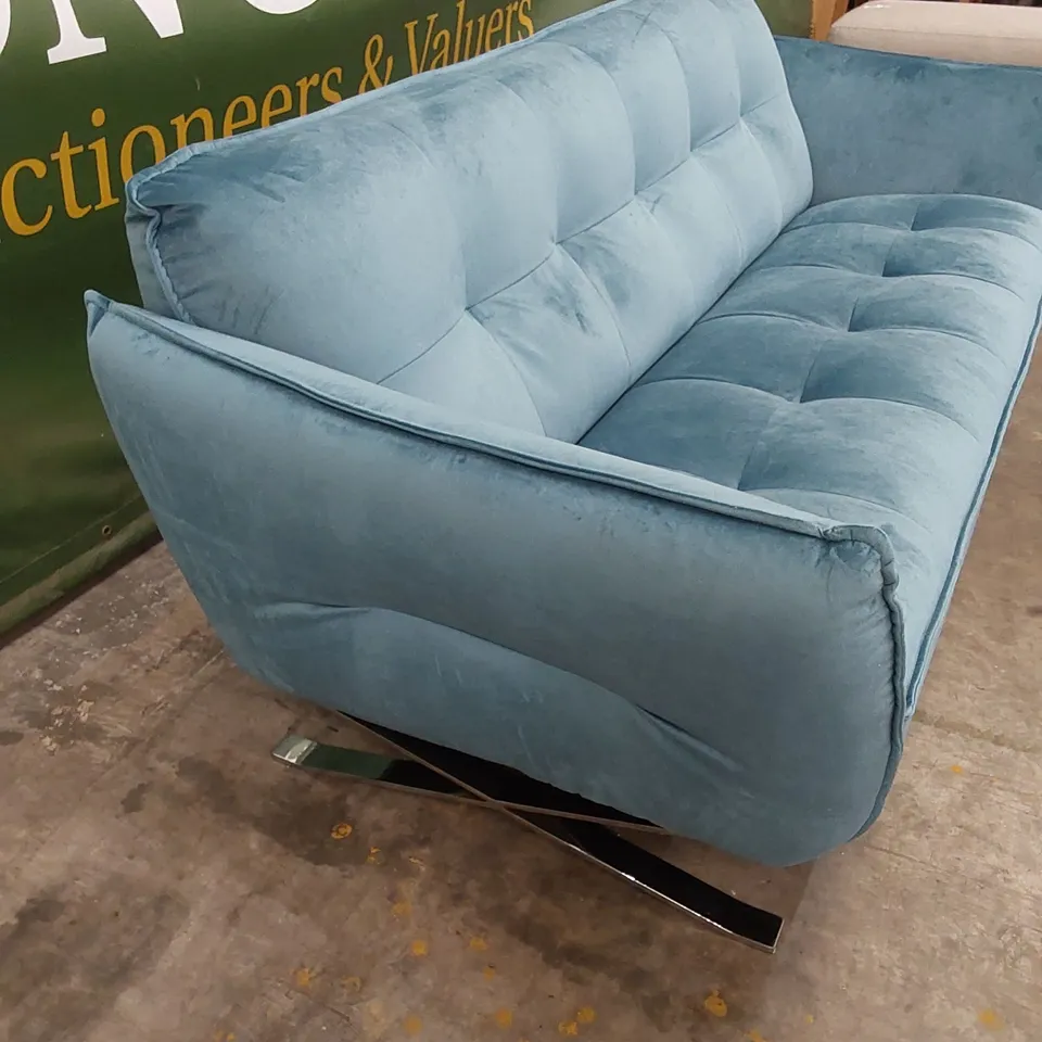 QUALITY DESIGNER ITALIAN MADE SEVILLE LARGE 3 SEATER VELVET UPHOLSTERED SOFA