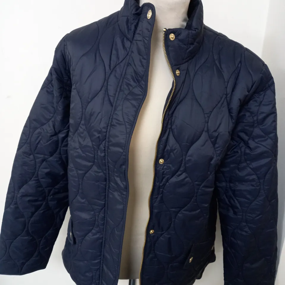 DESIGNER QUILTED JACKET IN MARINE NAVY - 14