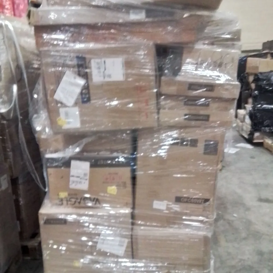 PALLET OF ASSORTED HOUSEHOLD GOODS AND PRODUCTS TO INCLUDE;CORNER BRACKET,SHOE RACK,FILE CABINET