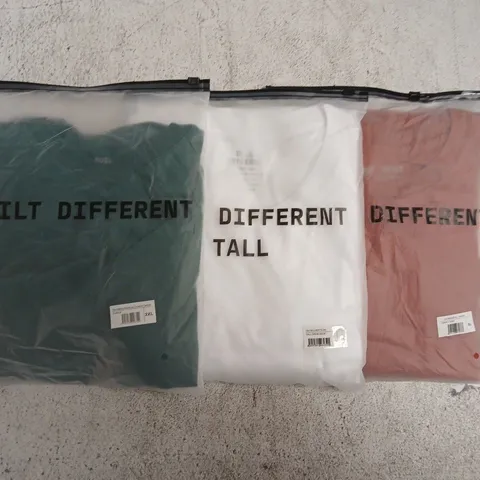 SET OF APPROXIMATELY 10 ASSORTED BUILT DIFFERENT T-SHIRTS/SHIRTS IN VARIOUS COLOURS AND SIZES