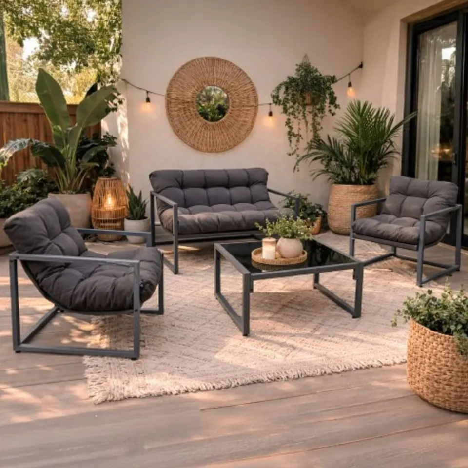BOXED NEO GARDEN FURNITURE SET - GREY