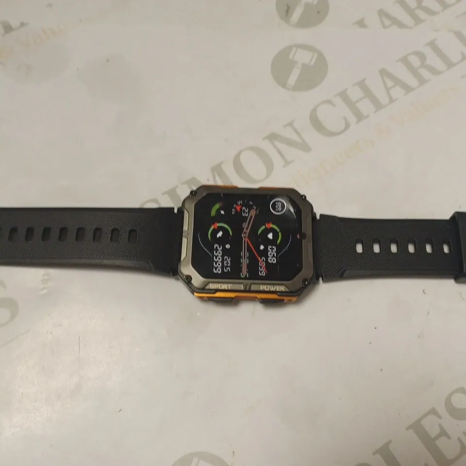 UNBRANDED SMARTWATCH IN CARBON BLACK/ORANGE
