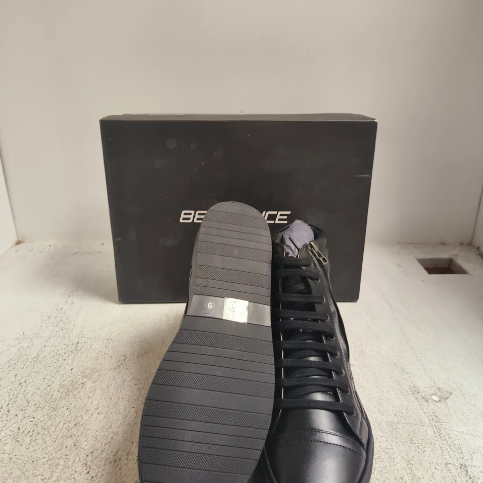 883 POLICE RYDER HIGH-TOP TRAINERS – BLACK, SIZE 9 (BOXED)