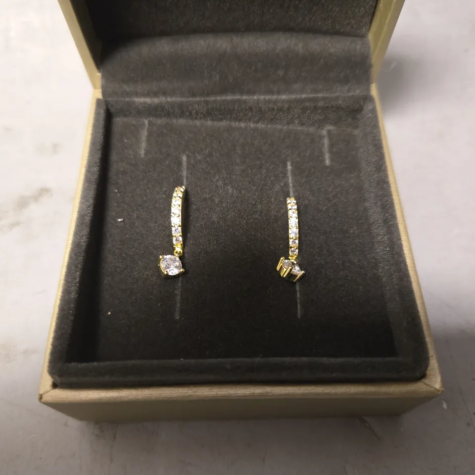 BOXED WARREN JAMES PAVE HOOP EARRINGS 