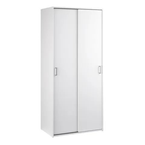 BOXED SPACE WARDROBE WITH 2 SLIDING DOORS IN WHITE (2 BOXES)
