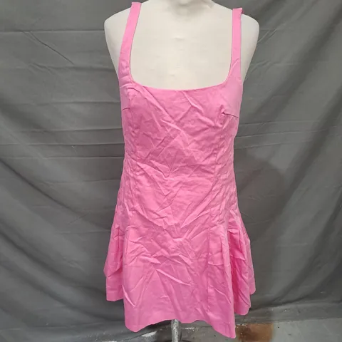 ZARA PLEAT DETAIL DRESS IN PINK SIZE L