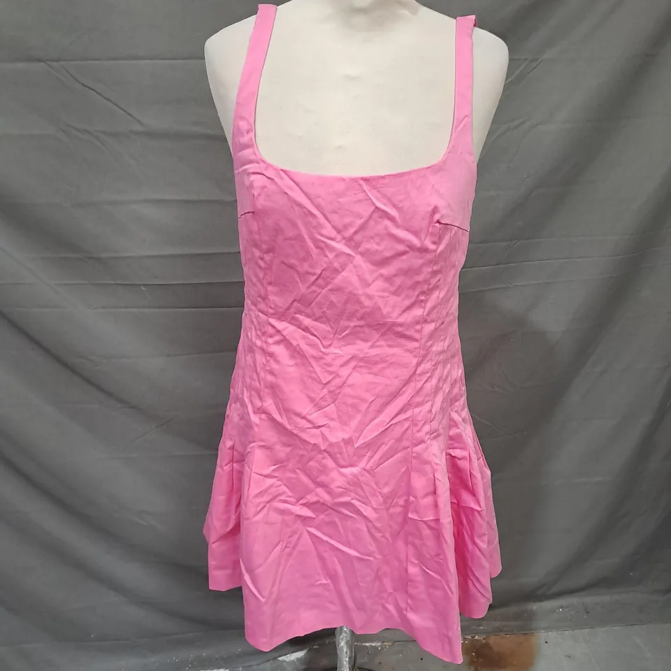 ZARA PLEAT DETAIL DRESS IN PINK SIZE L