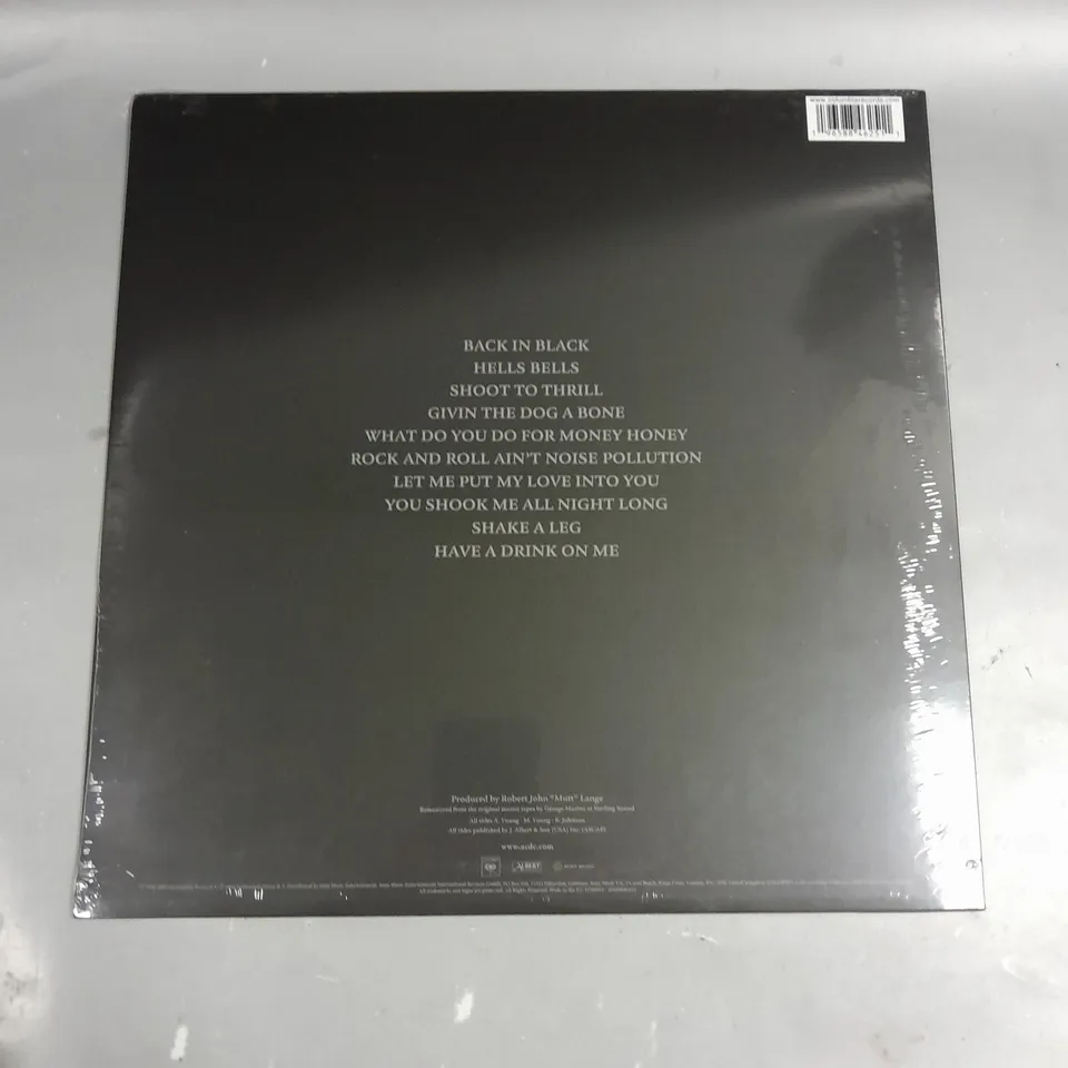 SEALED AC/DC BACK IN BLACK 50TH ANNIVERSARY SPECIAL EDITION BLACK & WHITE VINYL 