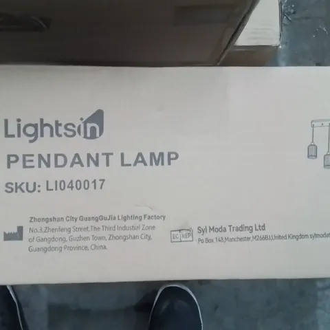 BOXED LIGHTSIN PENDANT LIGHT 