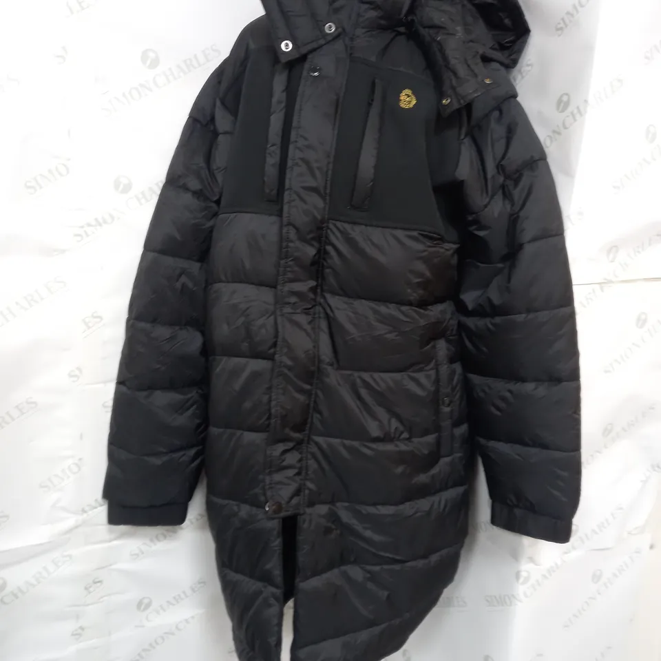 LUXE HARBIN LONG HOODED JACKET IN BLACK - MEDIUM