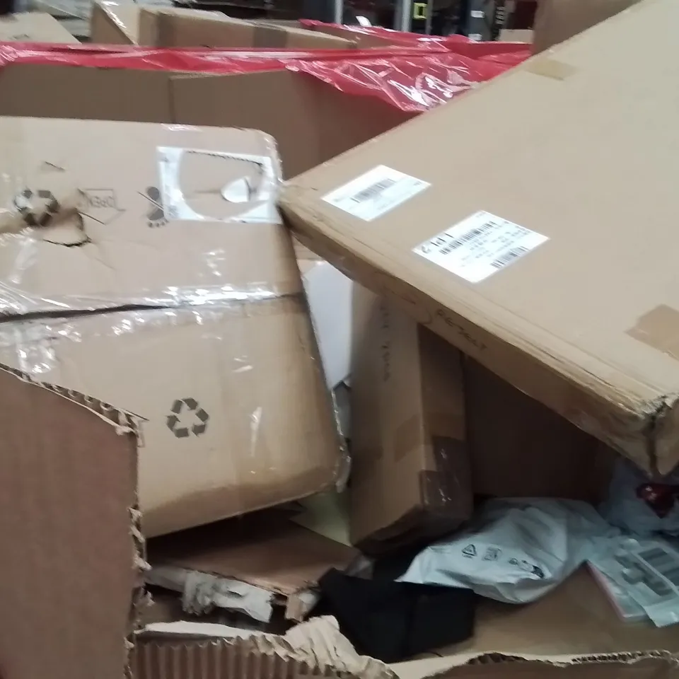 PALLET OF ASSORTED HOUSEHOLD GOODS AND PRODUCTS TO INCLUDE;AIR COOLER,SHOE RACK,SLIDING BARN DOOR HARDWARE