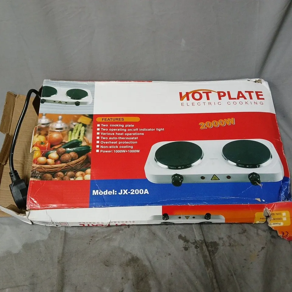 HOT PLATE ELECTRIC COOKER – MODEL JX-200A (DOUBLE BURNER) 2000W