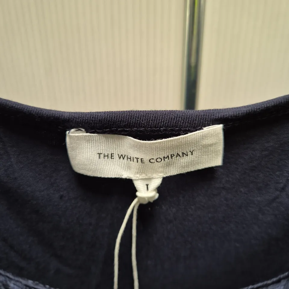 THE WHITE COMPANY NAVY LACE-TRIM NIGHTIE, LARGE