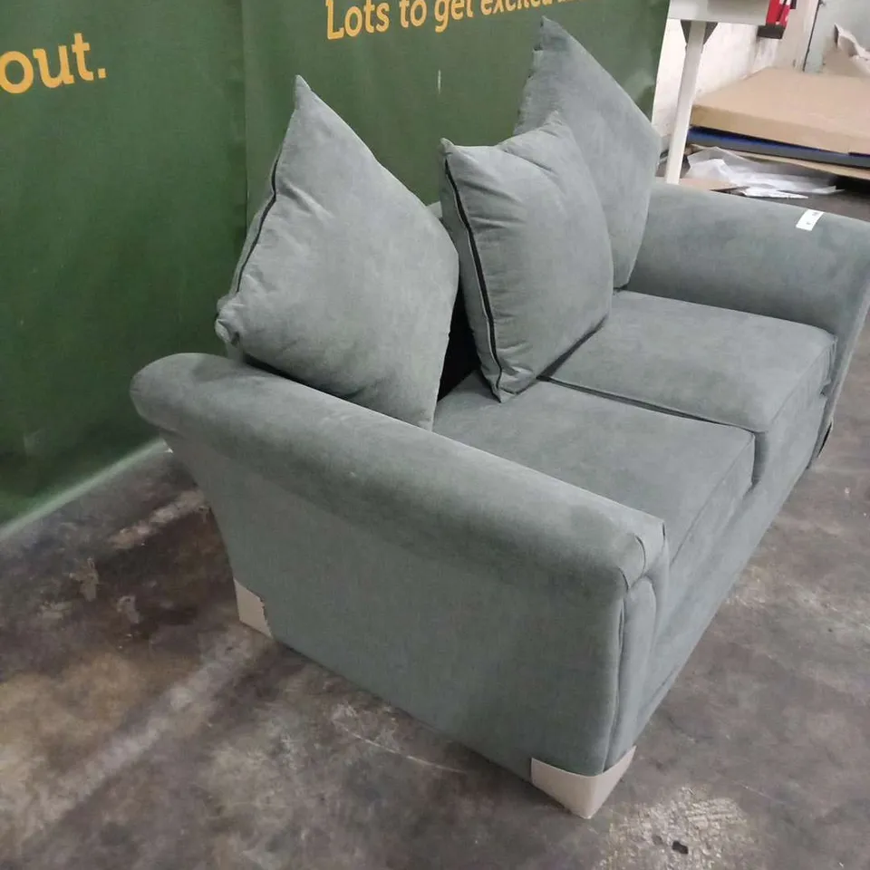 DESIGNER DURY GREY FABRIC TWO SEATER SOFA