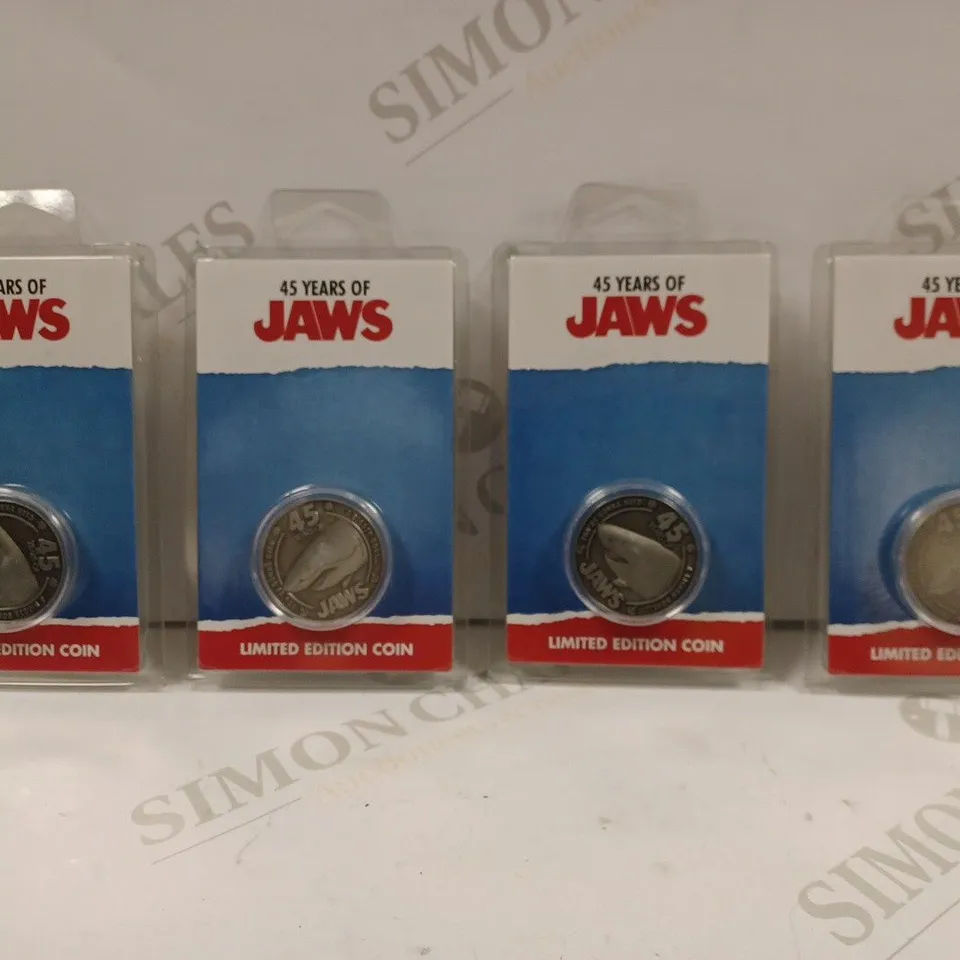 4 X JAWS 45-YEARS LIMITED EDITION COLLECTORS COINS 