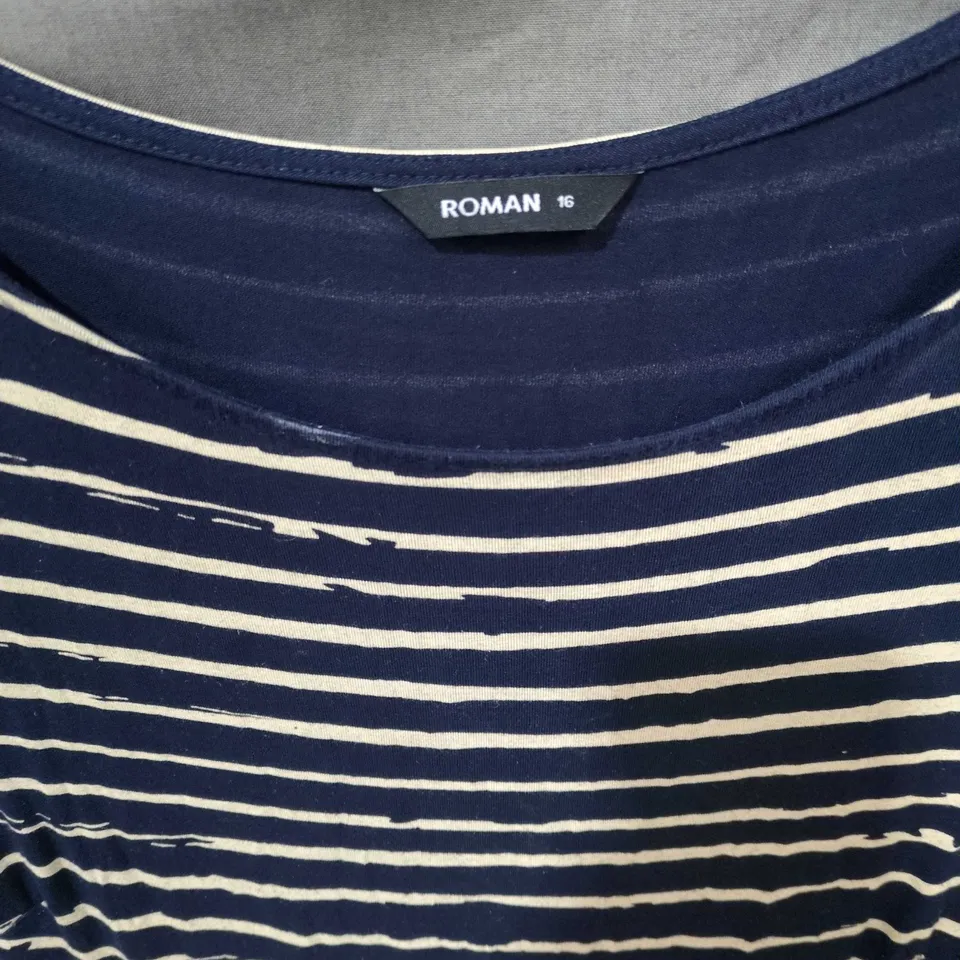 ROMAN WOMEN’S STRIPED DRESS, NAVY & WHITE, UK 16