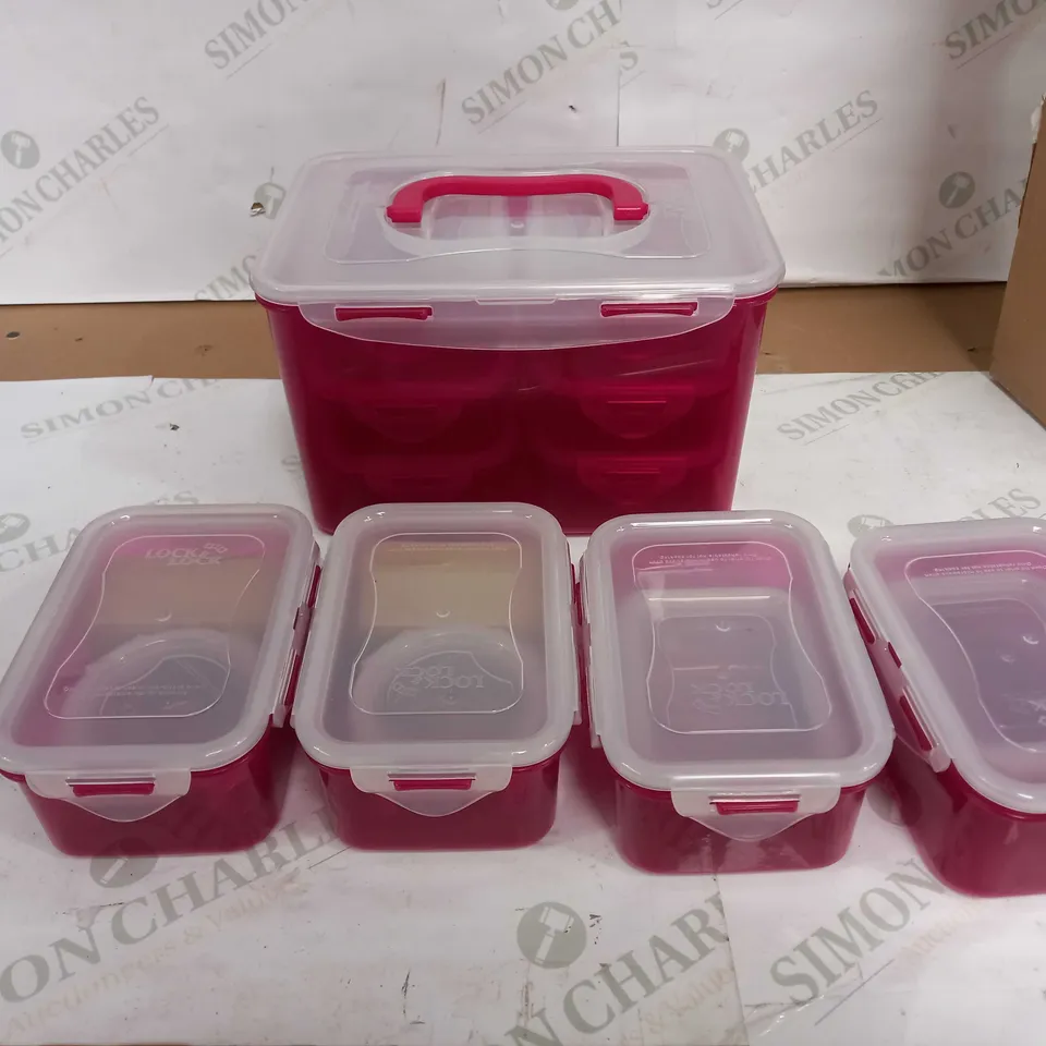 LOCK AND LOCK 15PC FOOD STORAGE BOX SET - BERRY