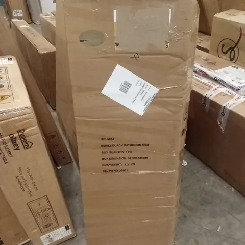 BOXED SMALL BLACK BATHROOM UNIT - BLACK