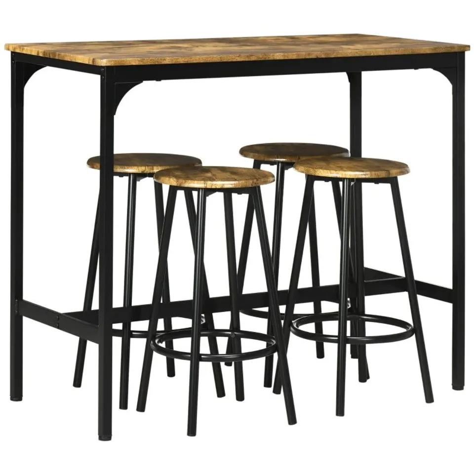 BOXED BAR TABLE SET - BROWN/BLACK (1 BOX)