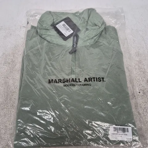 MARSHALL ARTIST STANFORD 1/4 ZIP HOOD – SAGE, UK M