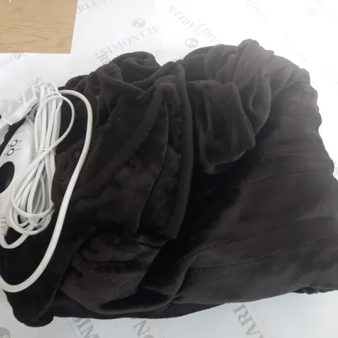 BOXED COZEE HOME HEATED TV BLANKET IN CHOCOLATE