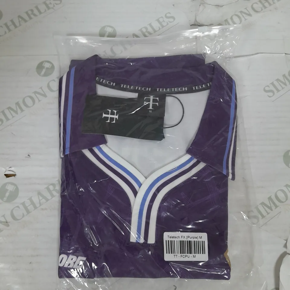 TELETECH COLLARED JERSEY IN PURPLE SIZE M