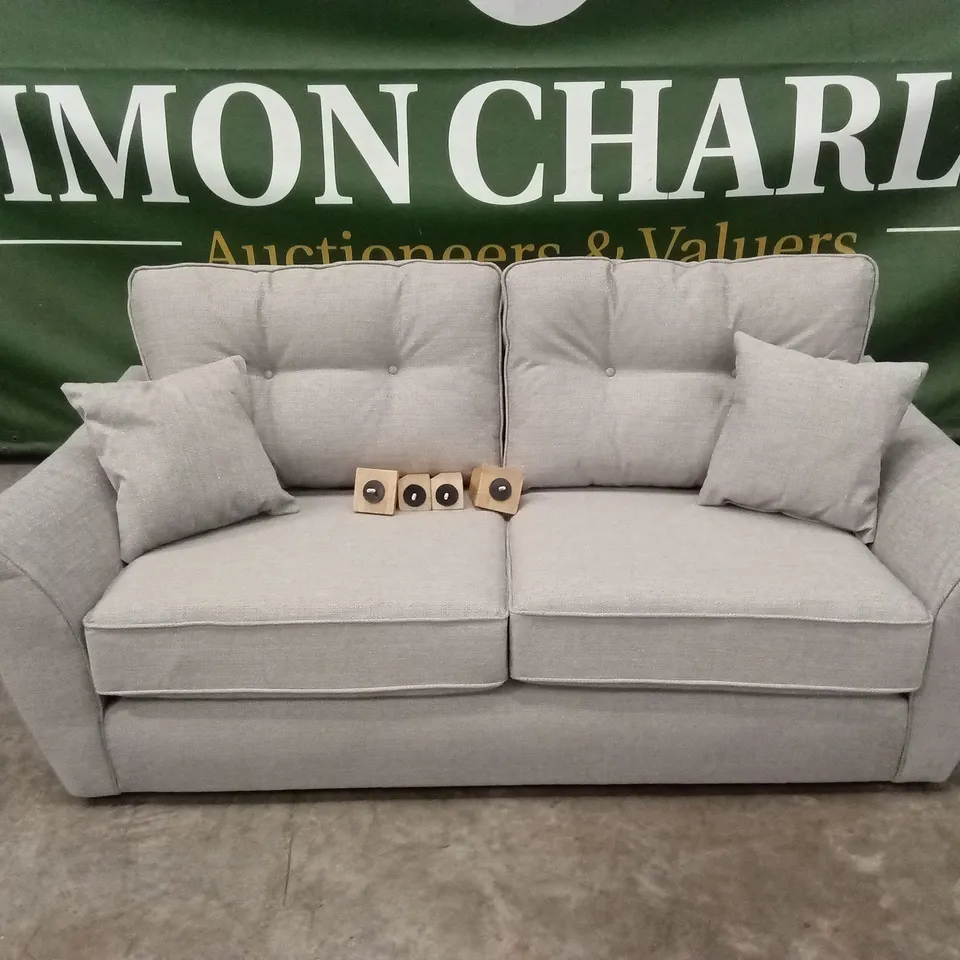 HALSTOW 2 SEATER FABRIC SOFA - SILVER RRP £729