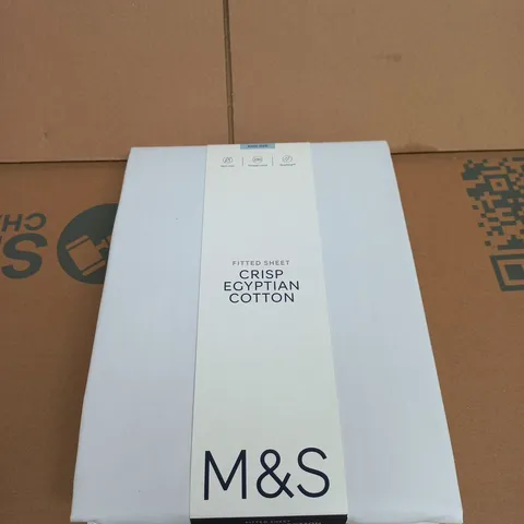 M&S FITTED SHEET β CRISP EGYPTIAN COTTON, WHITE - KING SIZE