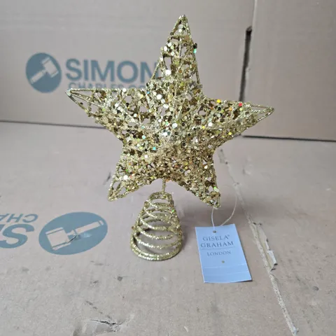 BOX OF APPROXIMATELY 12 GISELA GRAHAM GOLD GLITTER TREE TOPPER STARS